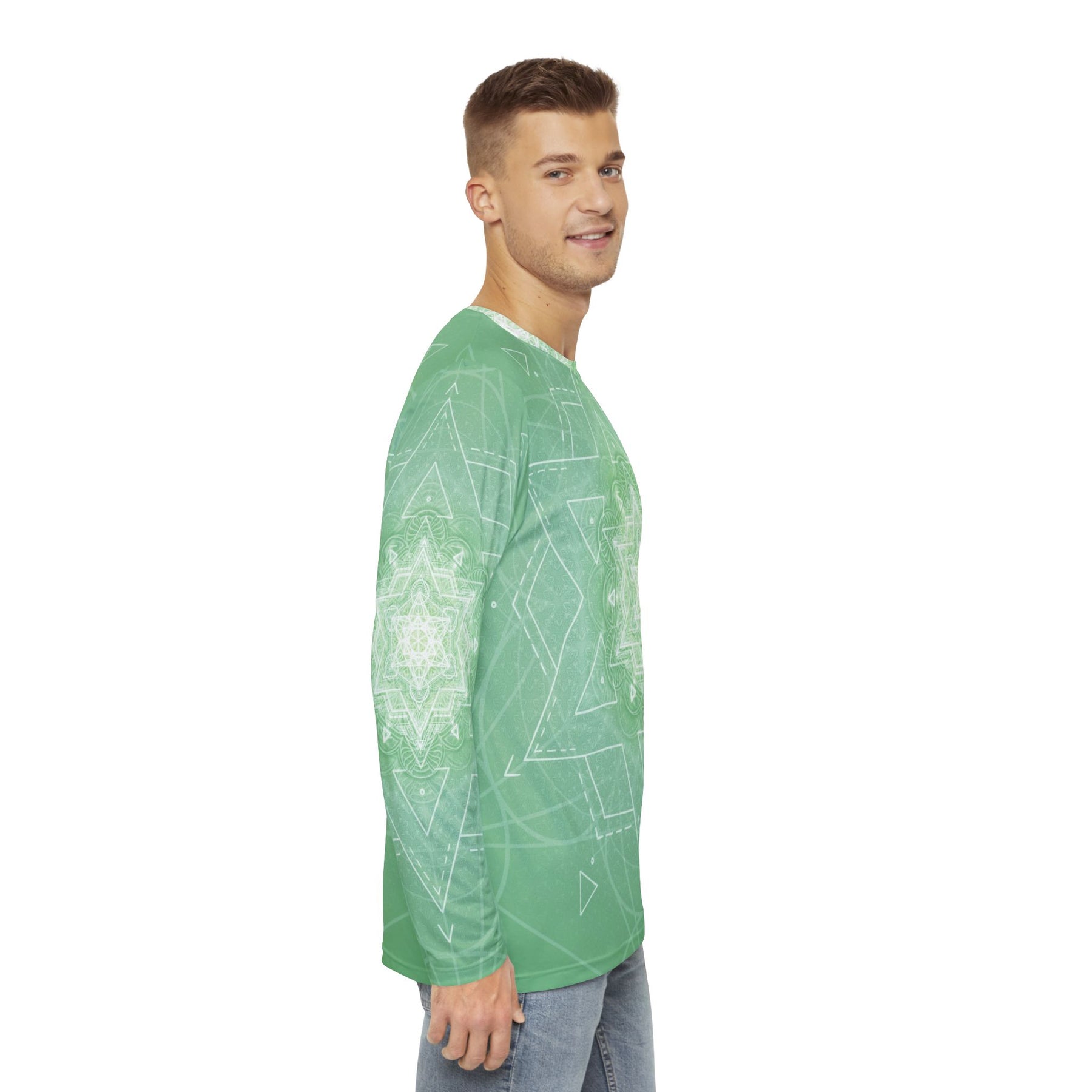 Mint Mandala Men's Long Sleeve Shirt