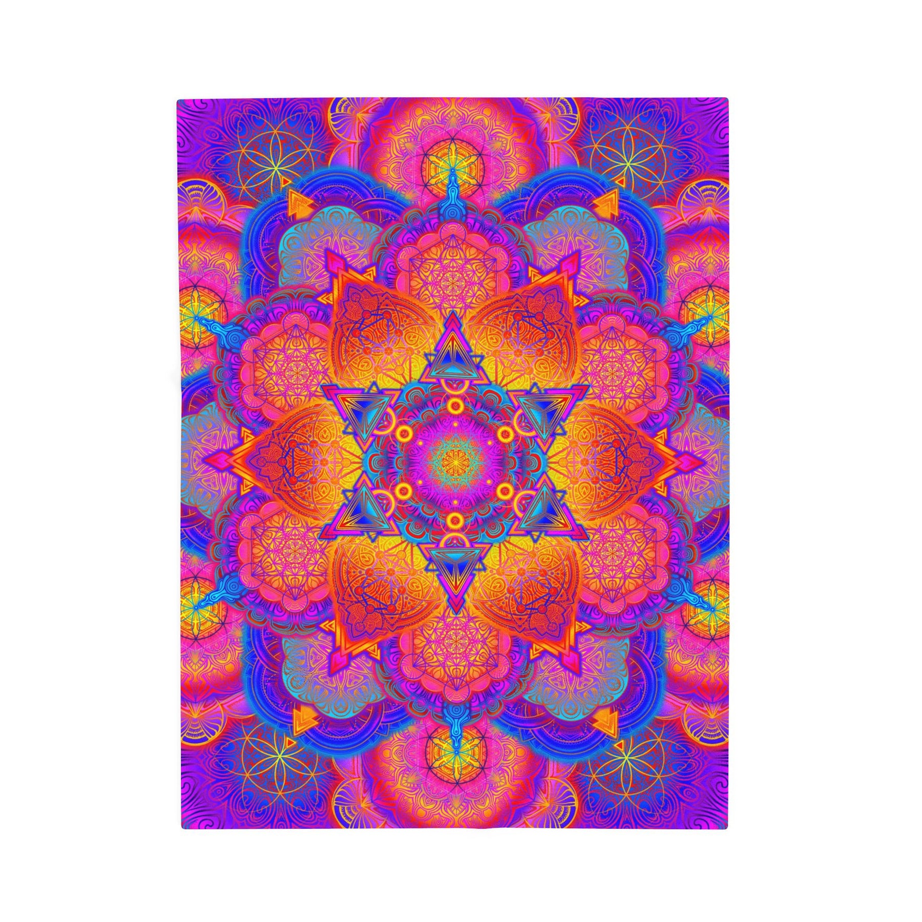 Psychedelic Mandala Velveteen Plush Blanket