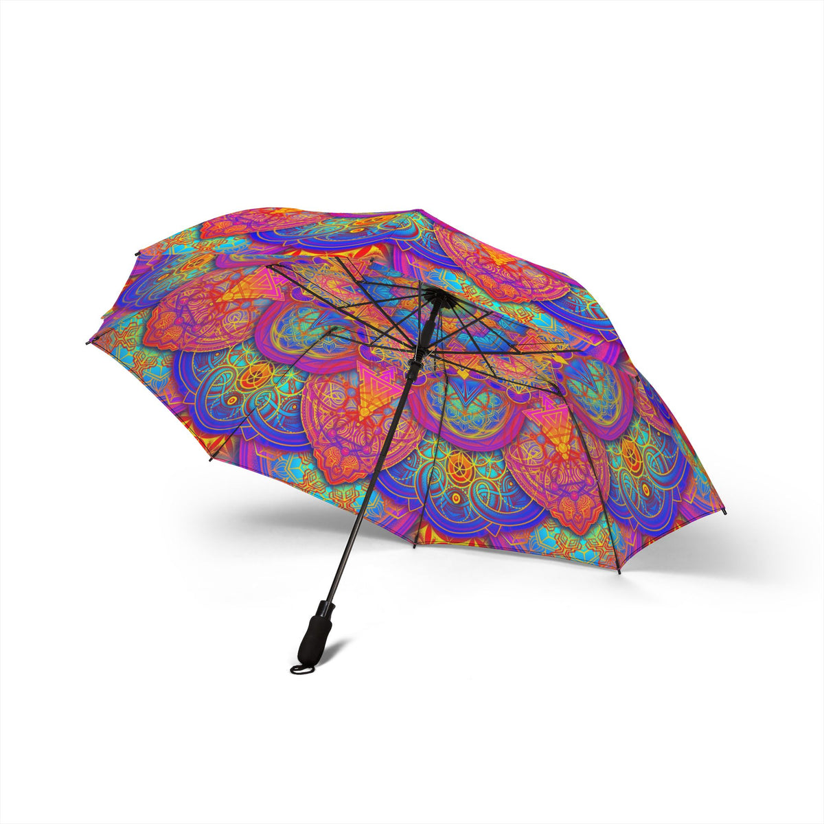 Psychedelic Mandala Automatic Foldable Umbrella