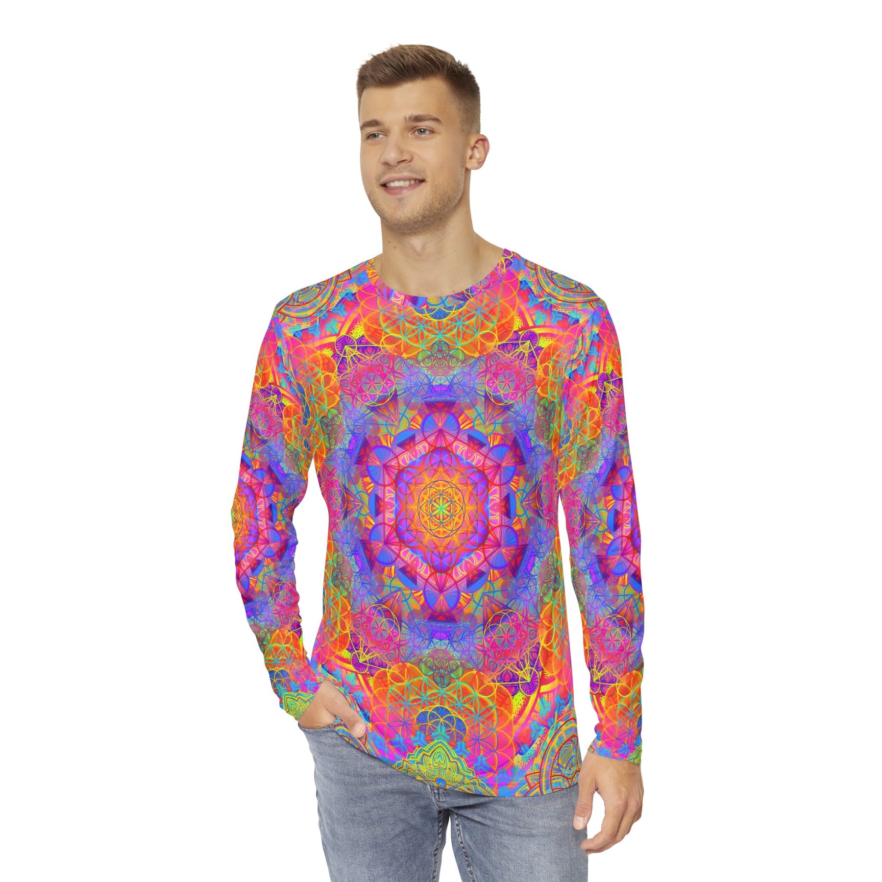 Sunrise Mandala Men's Long Sleeve Shirt