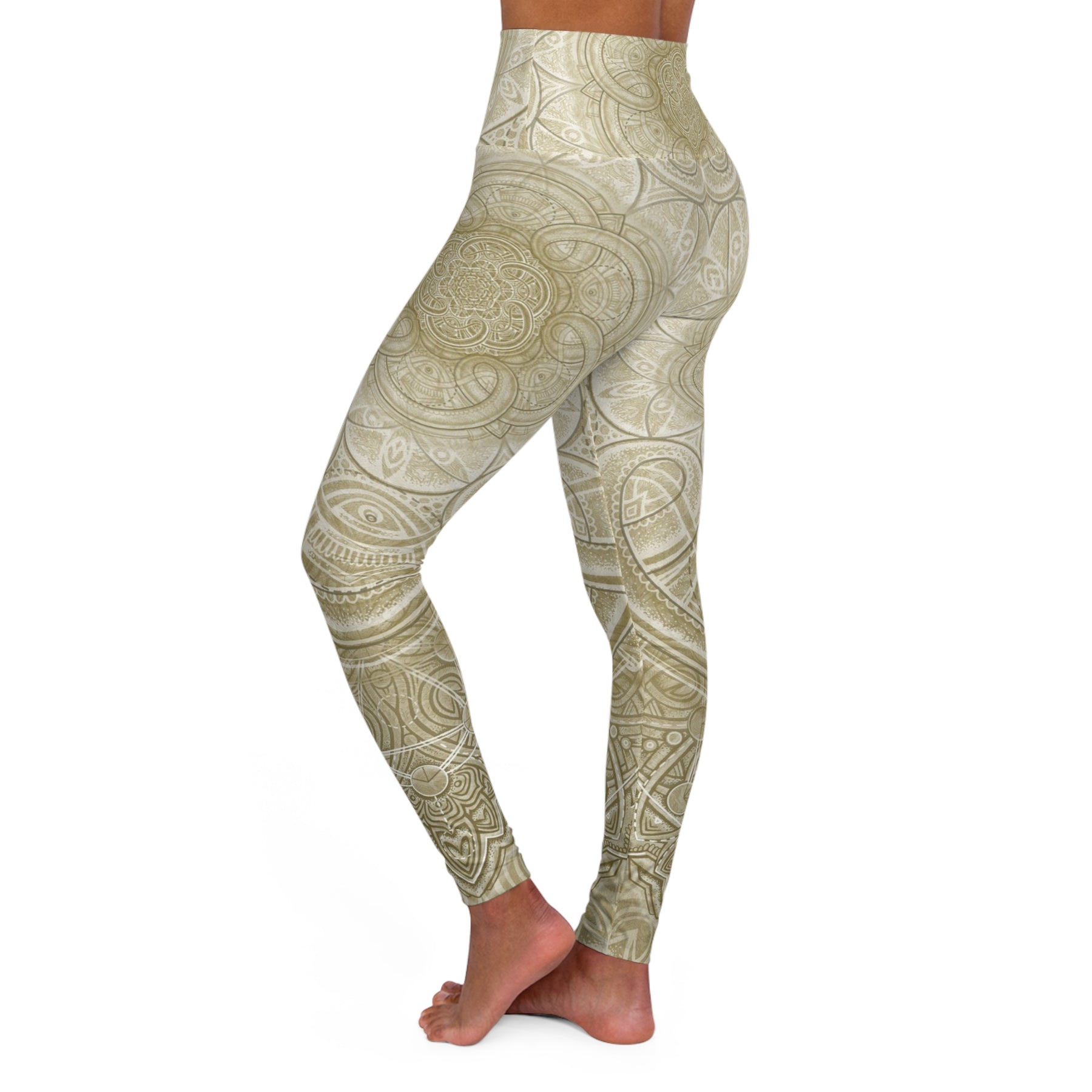 Sacred Geometry Pattern - High Waisted Yoga Leggings