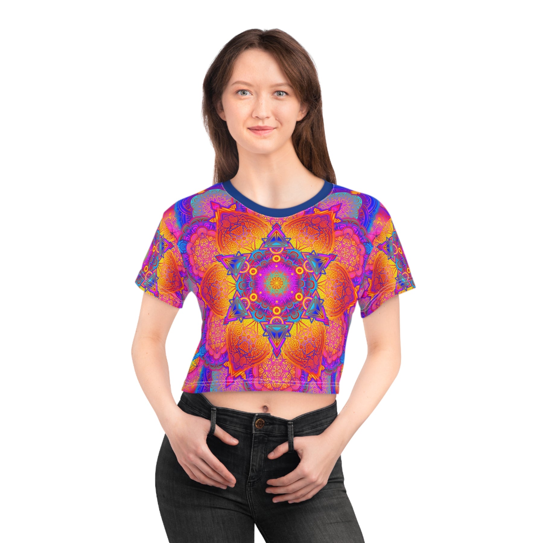 Psychedelic Mandala Crop Tee