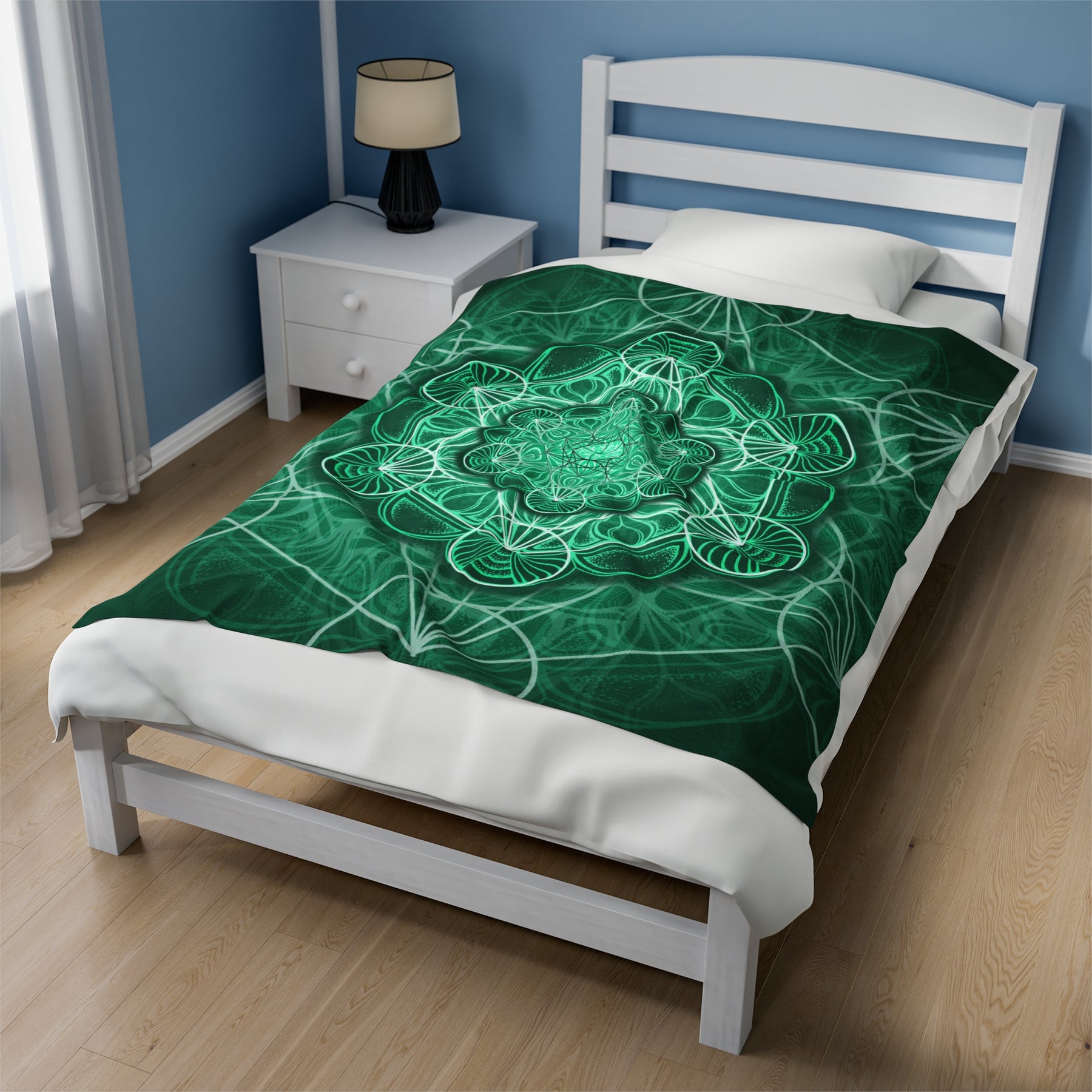 Malachite Mandala Velveteen Plush Blanket