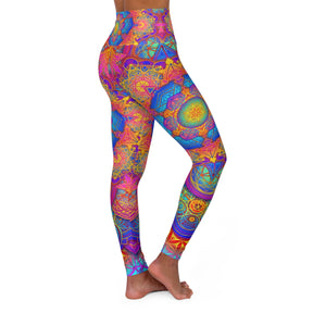 Psychedelic Mandala High Waisted Yoga Leggings