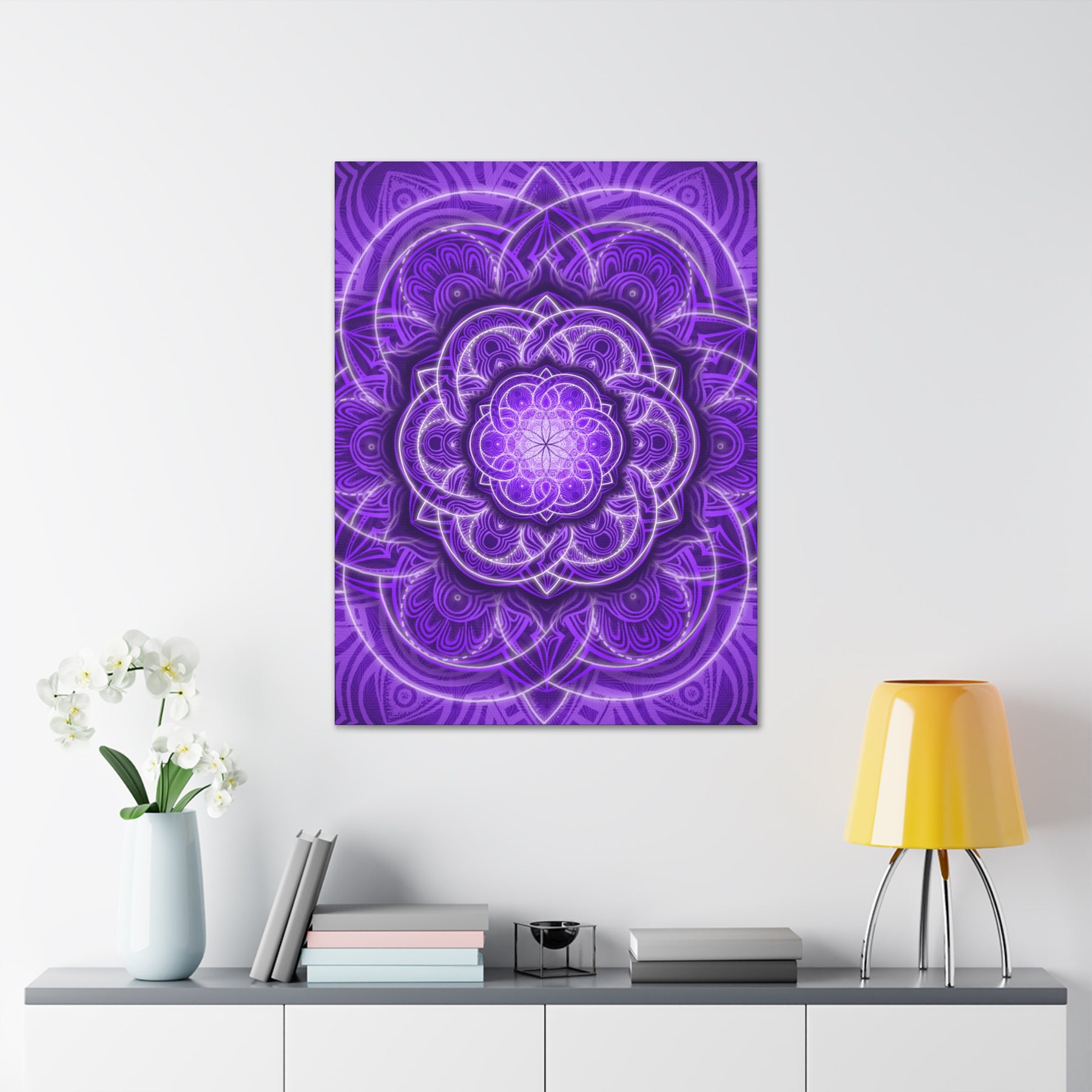 Purple Flower of Life Canvas Print