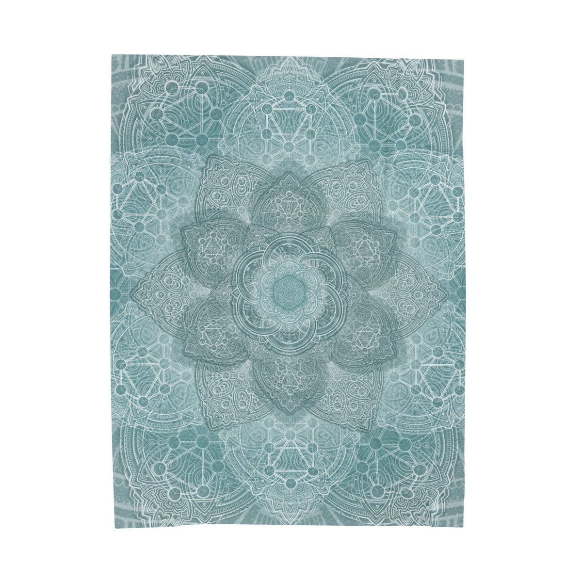 Blue Sacred Geometry Velveteen Plush Blanket