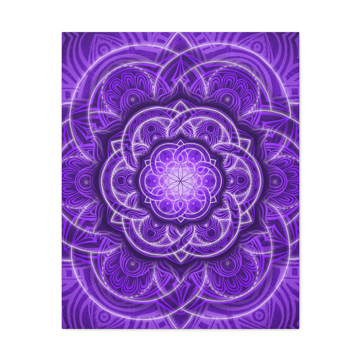 Purple Flower of Life Canvas Print