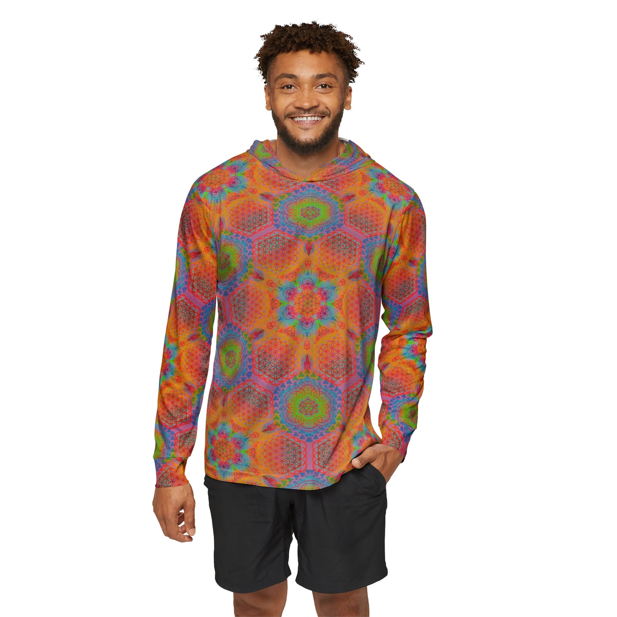 Sacred Geometry Mandala Men's Sun Hoodie