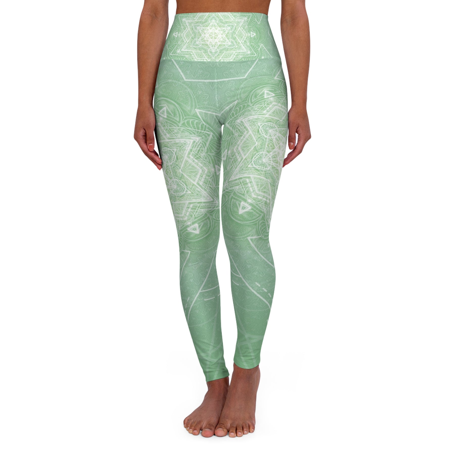 Mint Mandala High Waisted Yoga Leggings