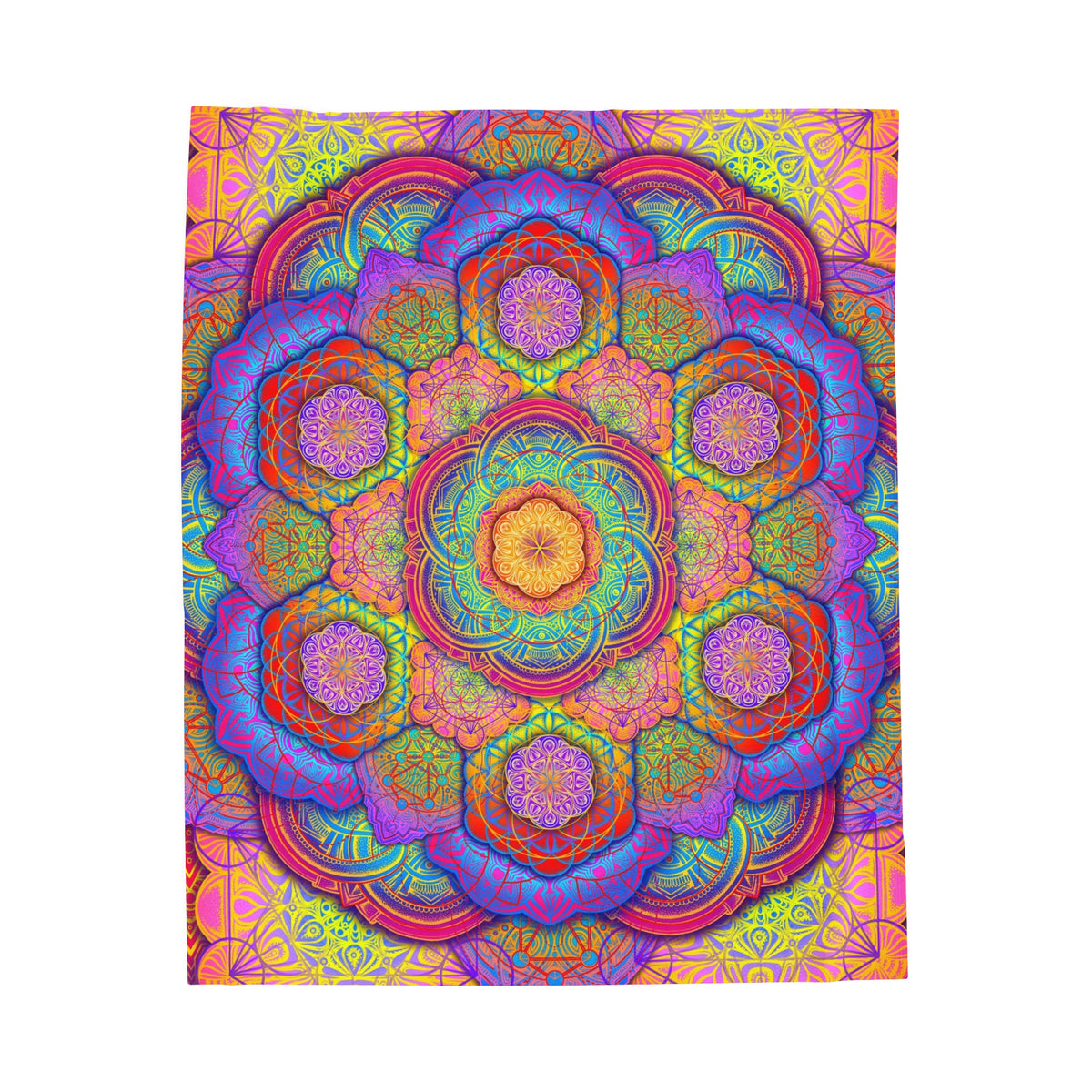 Psychedelic Mandala - Velveteen Plush Blanket