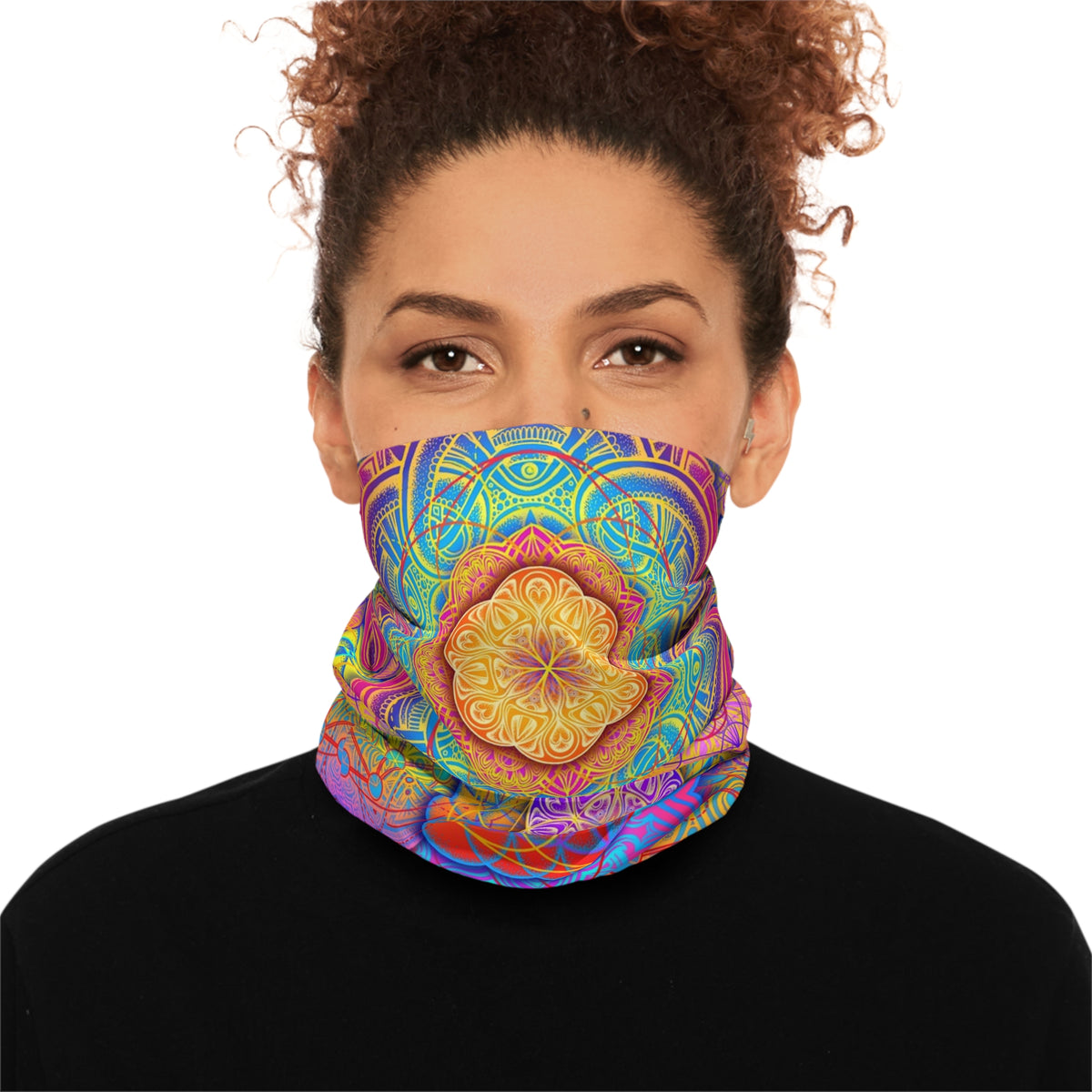 Bicycle Day Mandala Neck Gaiter - Lightweight Stylish Face Covering for Outdoor Adventures
