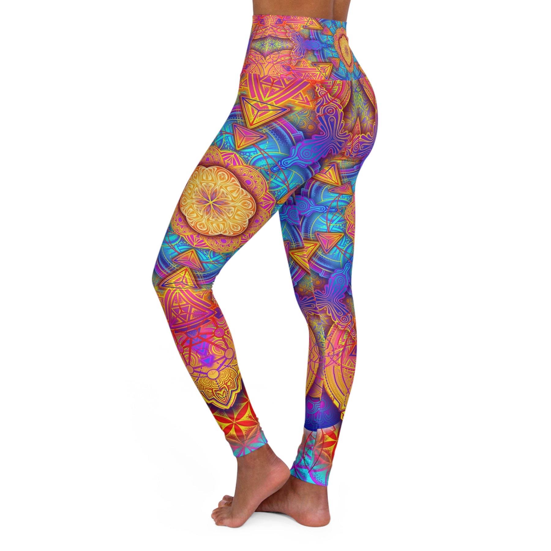 Psychedelic Mandala High Waisted Yoga Leggings