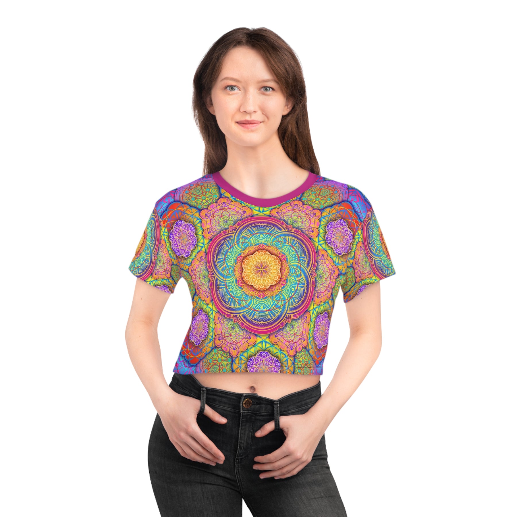 Bicycle Day Mandala Crop Tee