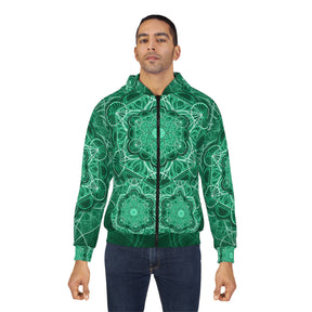 Malachite Mandala Unisex Zip Hoodie