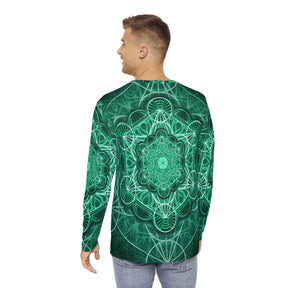 Malachite Mandala Men's Long Sleeve Shirt