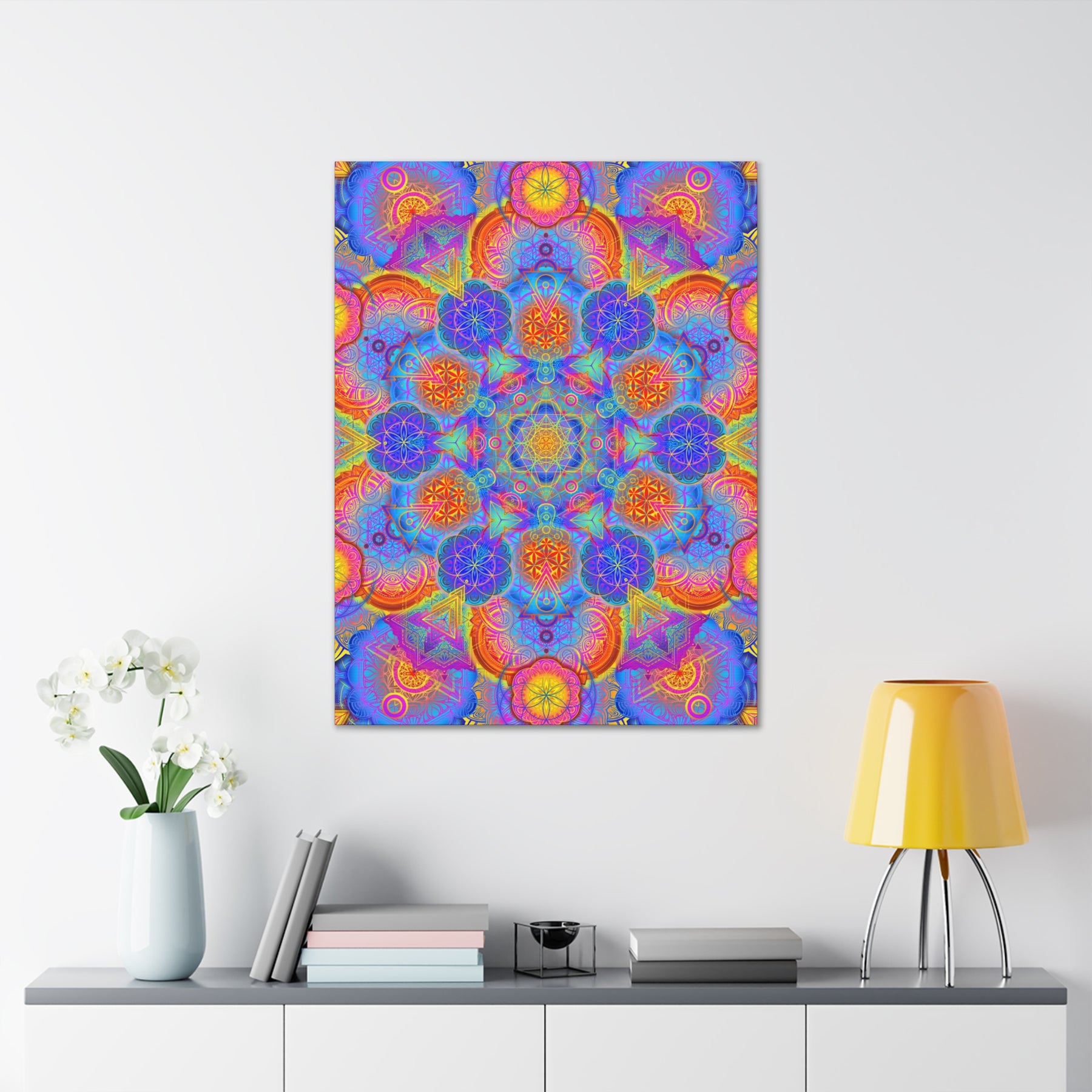 Psychedelic Metatron's Cube Canvas Print