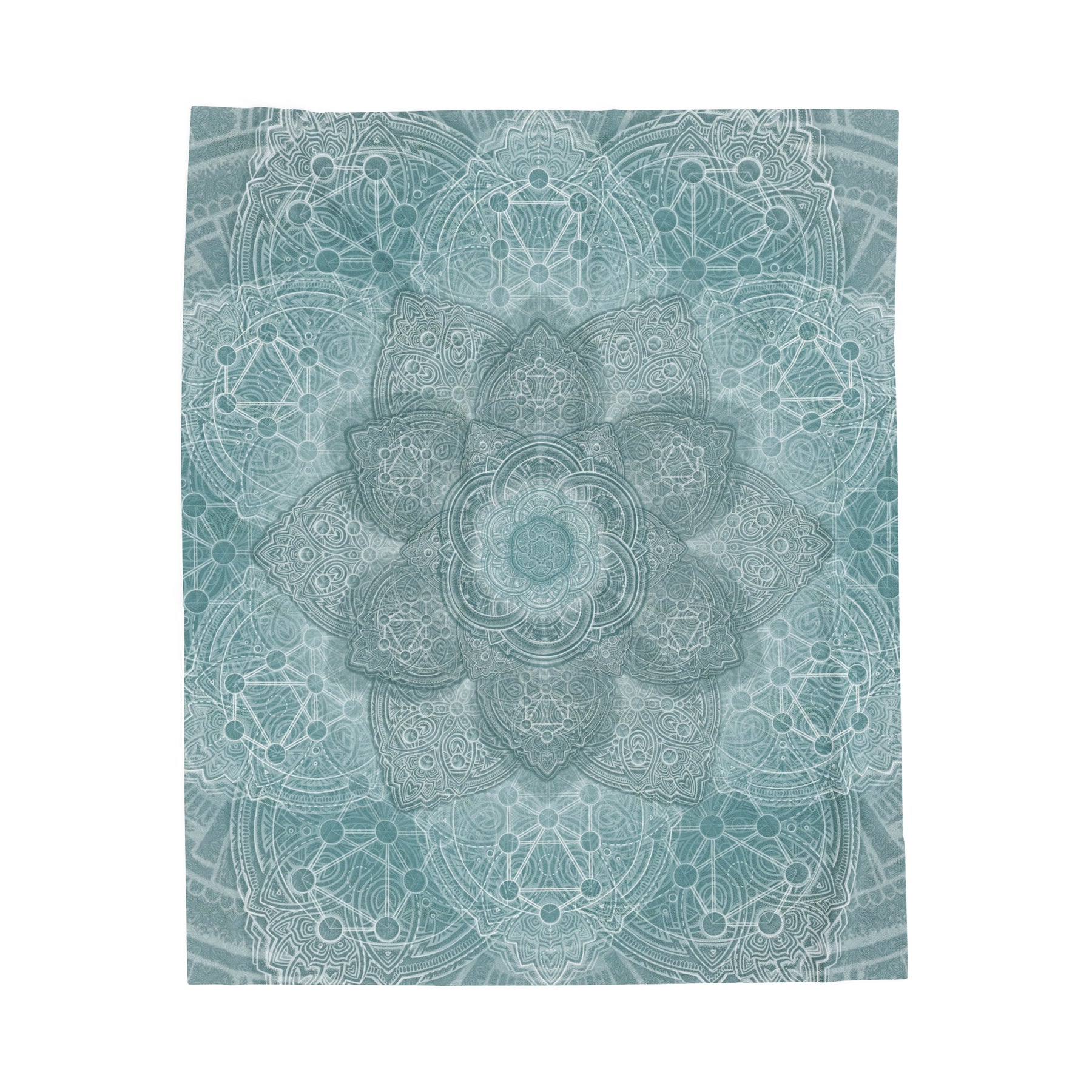 Light Blue Sacred Geometry Velveteen Plush Blanket