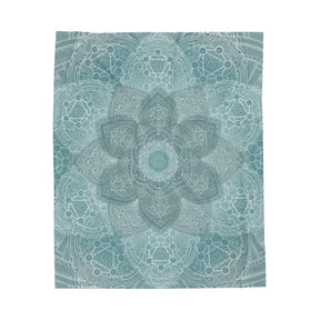 Light Blue Sacred Geometry Velveteen Plush Blanket