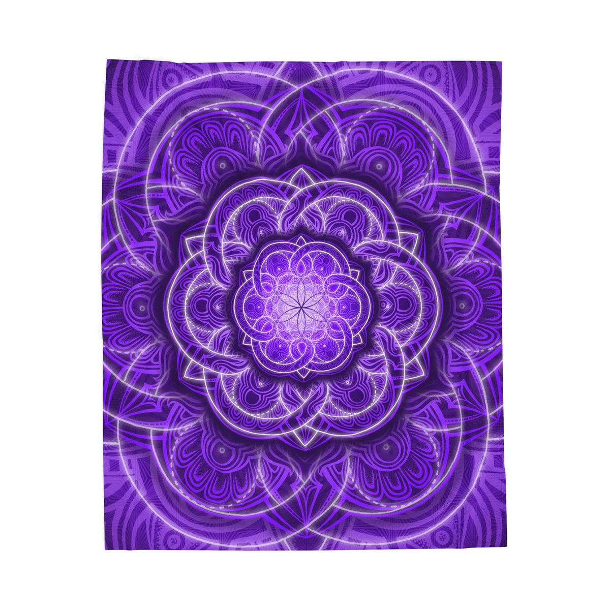 Purple Flower of Life Mandala Velveteen Plush Blanket