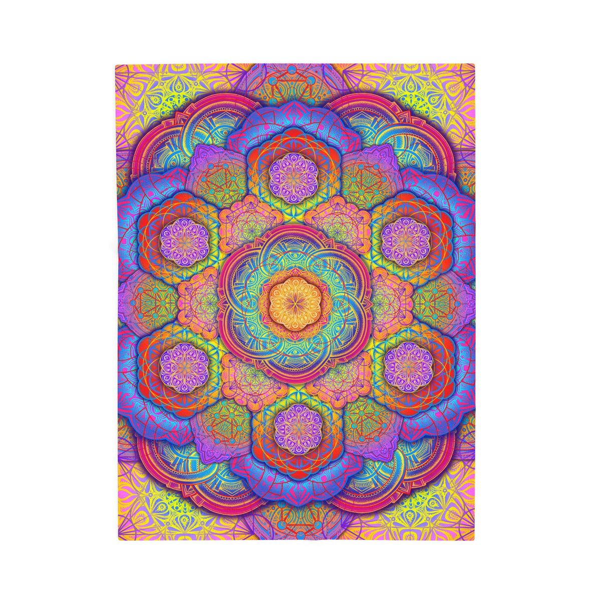Psychedelic Mandala Velveteen Plush Blanket