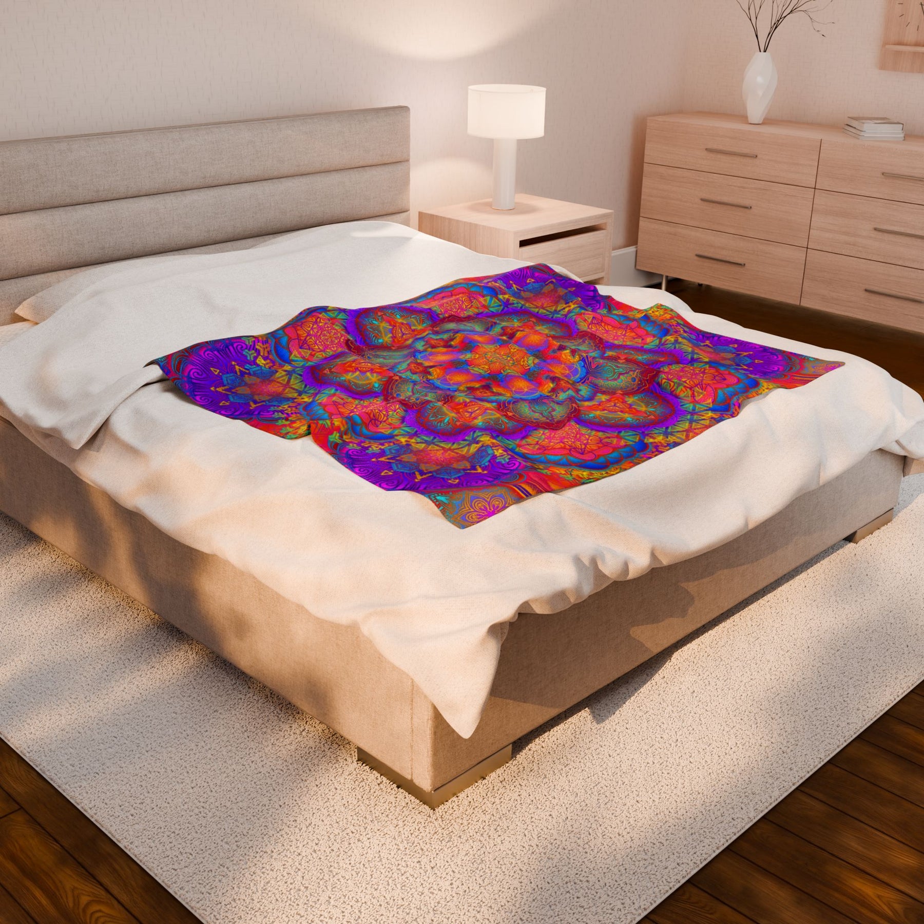 Psychedelic Mandala Velveteen Plush Blanket