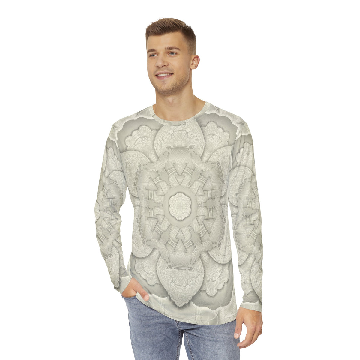 Bone Mandala Men's Long Sleeve Shirt