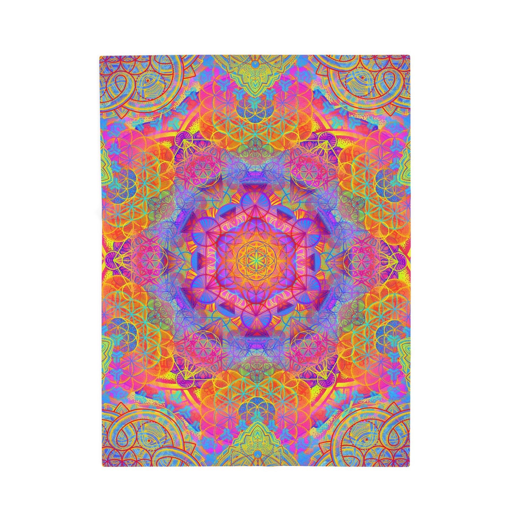Psychedelic Mandala Velveteen Plush Blanket