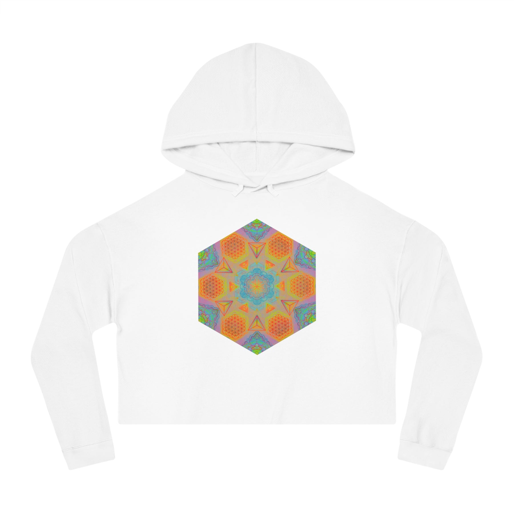 Psychedelic Mandala - Women’s Cropped Hooded Sweatshirt