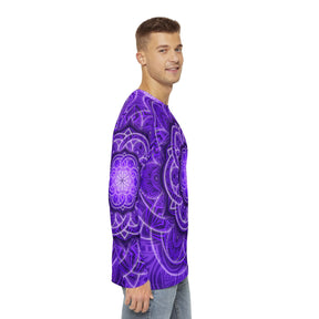 Purple Flower of Life Men's Long Sleeve Shirt