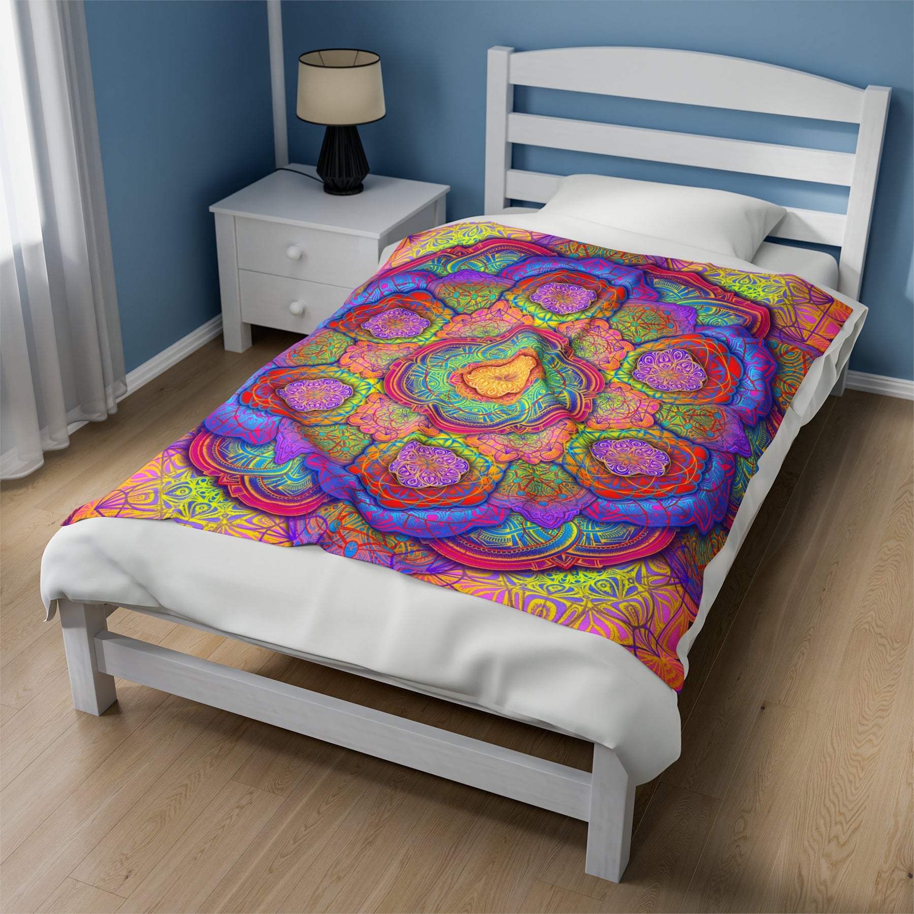 Psychedelic Mandala - Velveteen Plush Blanket