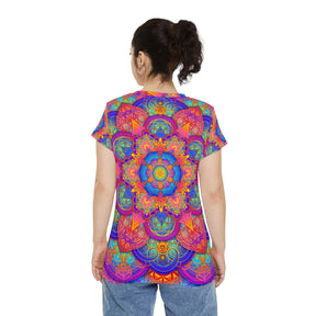 Psychedelic Metatron's Cube Mandala - Women's Short Sleeve Shirt