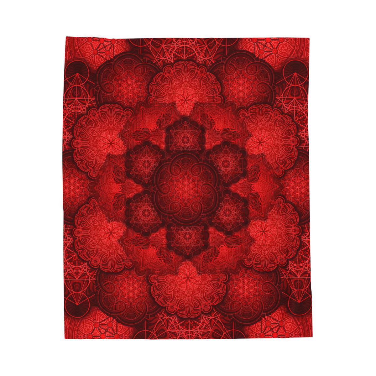 Red Mandala Velveteen Plush Blanket