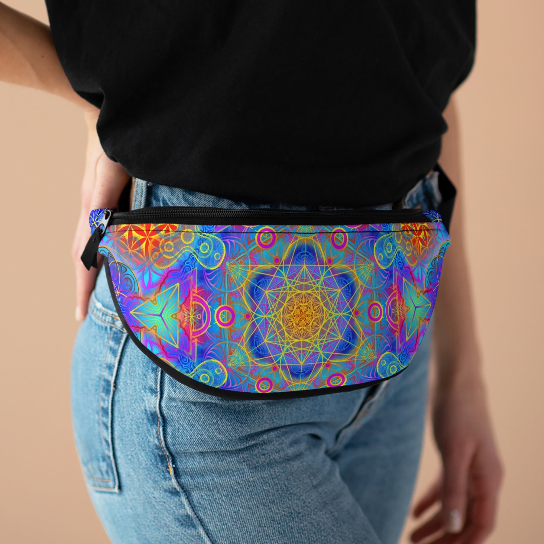 Psychedelic Metatrons Cube Fanny Pack