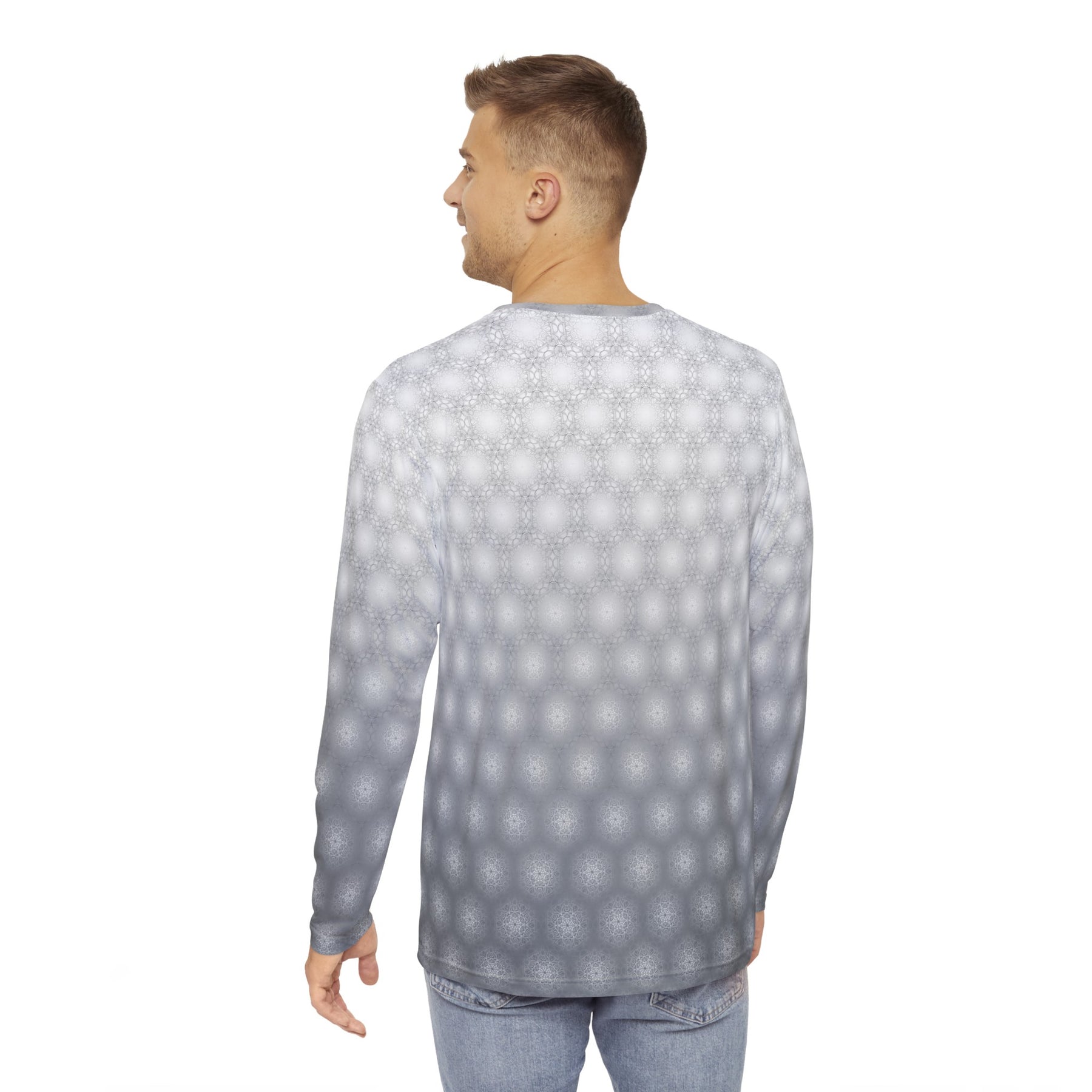 Metatrons Cube Fade Men's Long Sleeve Shirt