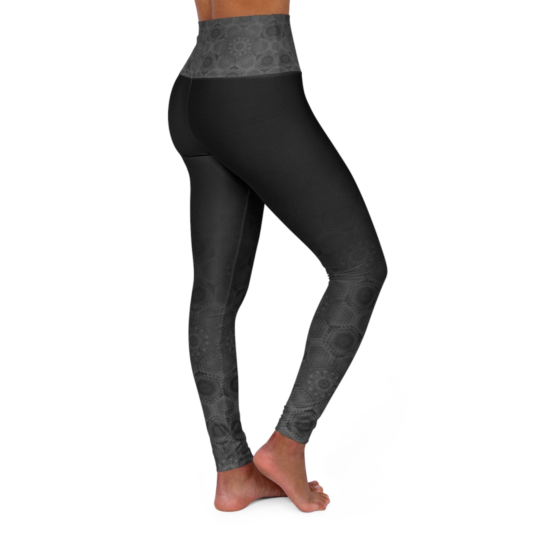 Sacred Geometry Pattern - High Waisted Yoga Leggings