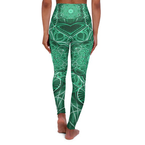 Malachite Mandala High Waisted Yoga Leggings