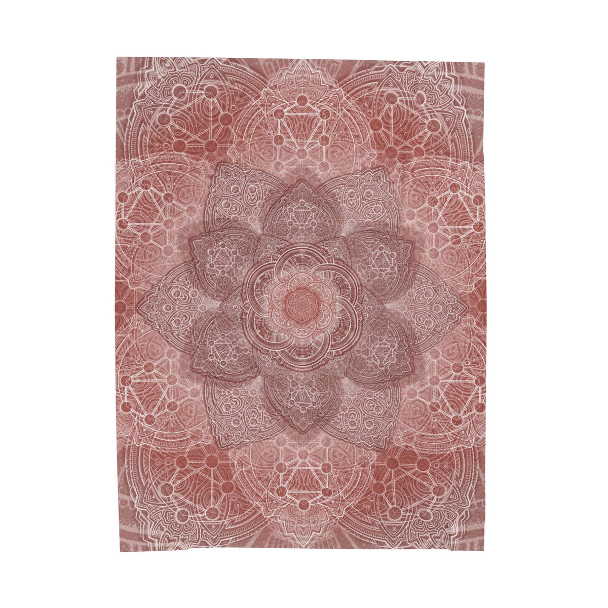 Red Mandala Velveteen Plush Blanket