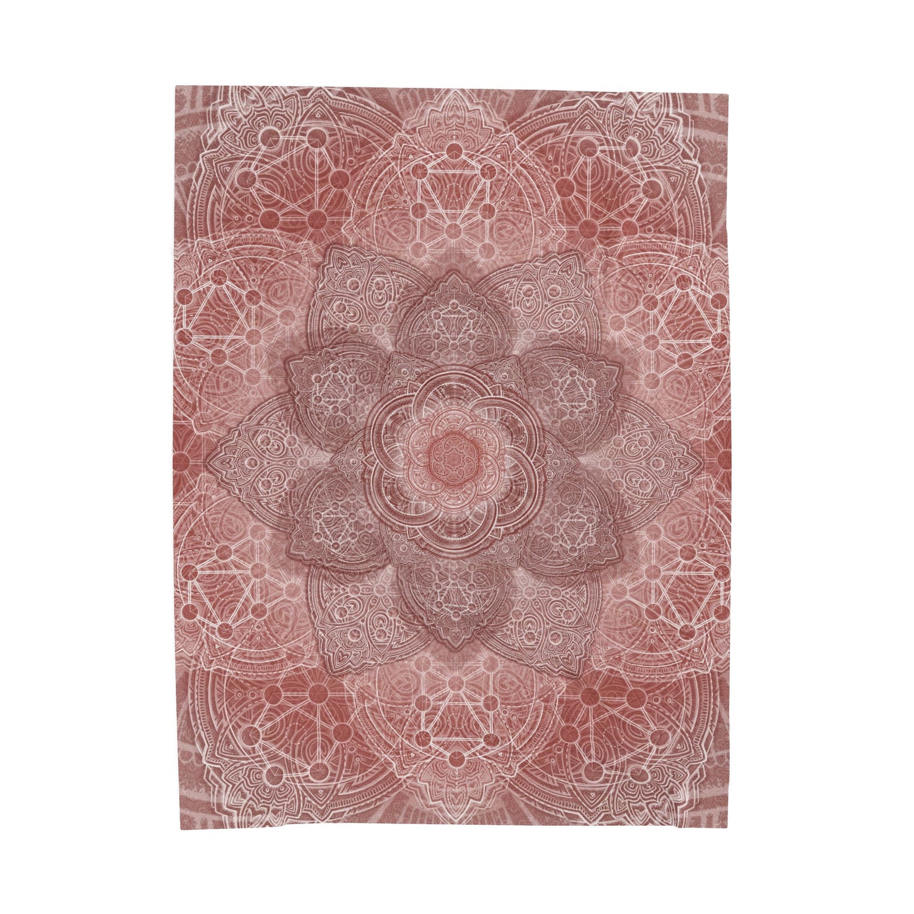 Red Mandala Velveteen Plush Blanket