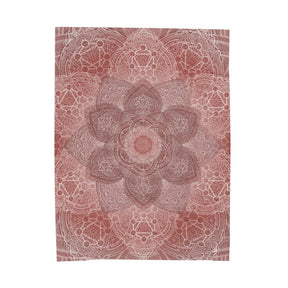 Red Mandala Velveteen Plush Blanket