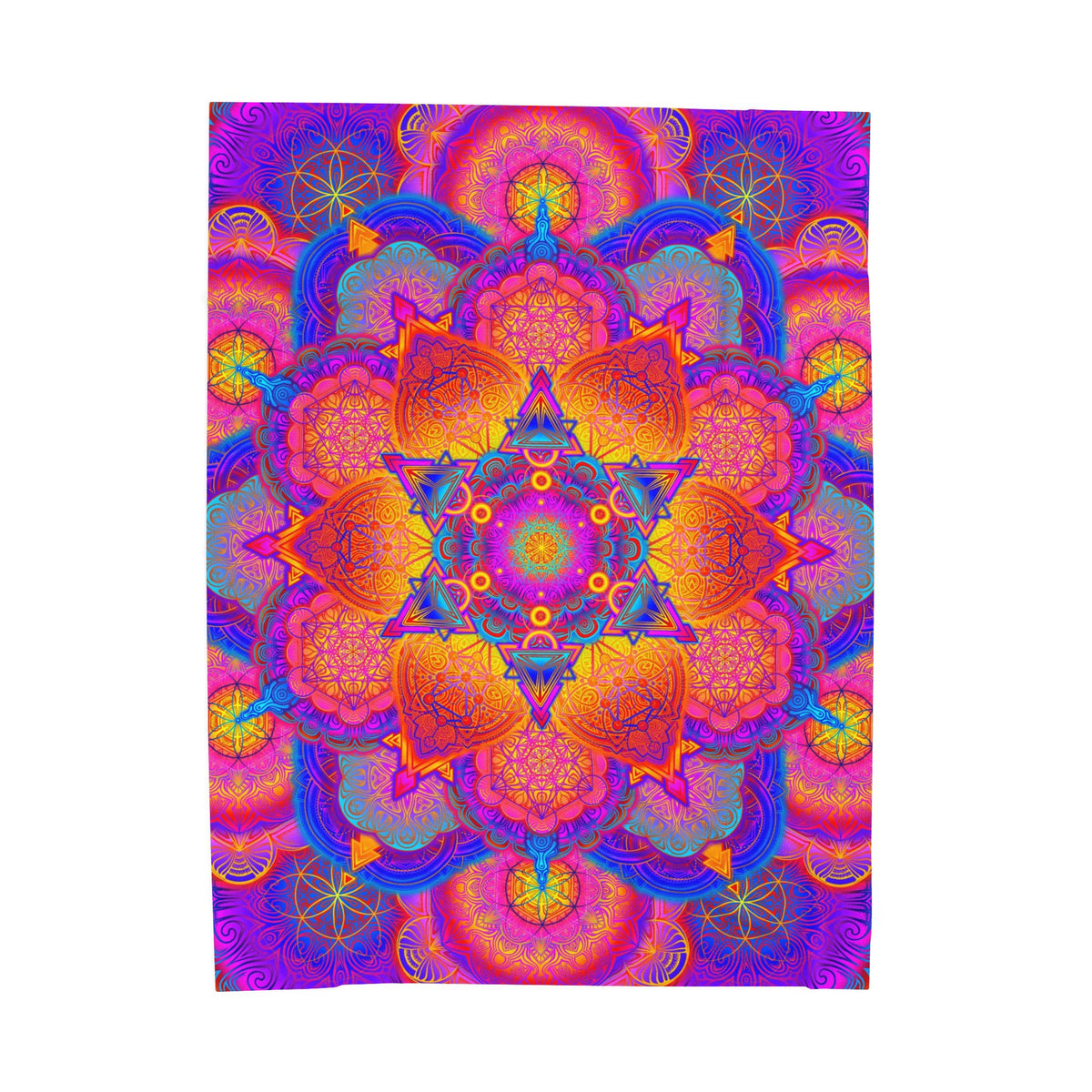 Psychedelic Mandala Velveteen Plush Blanket