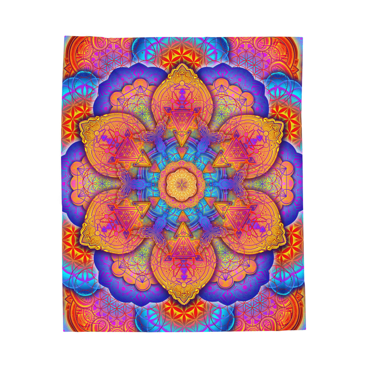 Psychedelic Mandala - Velveteen Plush Blanket
