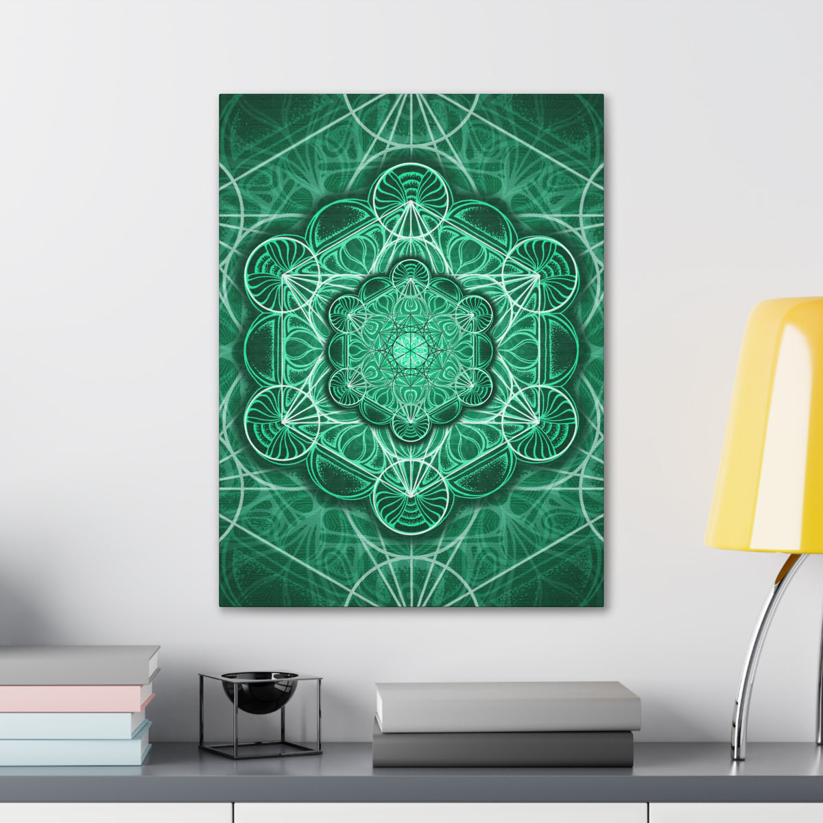 Malachite Mandala Canvas Print