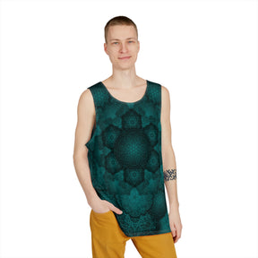 Teal Sacred Geometry Mandala Men's Tank