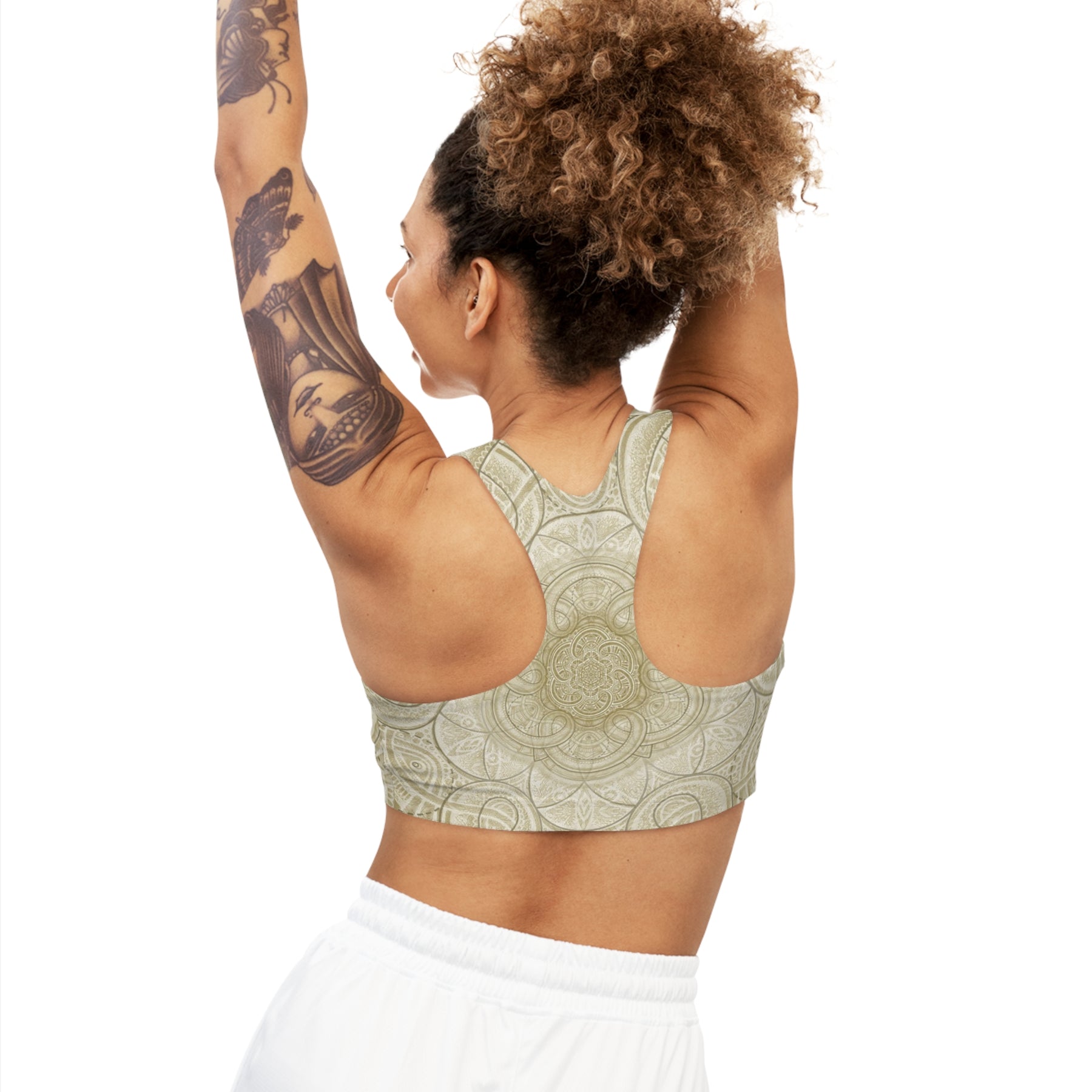 Earth Tone Flower of Life Seamless Sports Bra