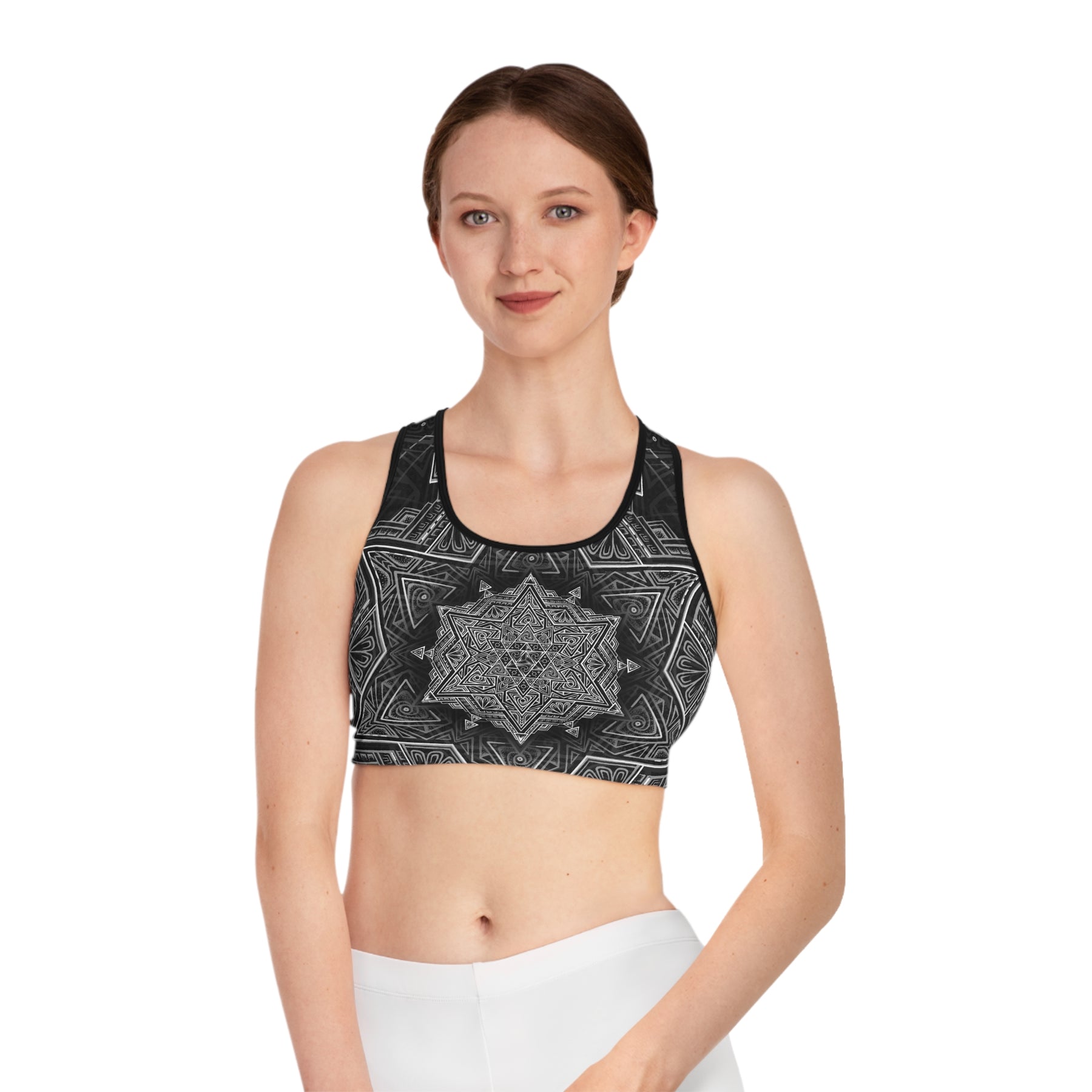 Star Tetrahedron Mandala Sports Bra