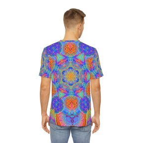 Psychedelic Metatrons Cube Mandala - Men's Polyester Tee