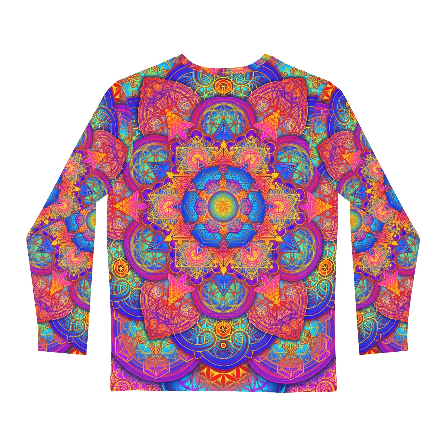 Psychedelic Sacred Geometry Mandala Men's Long Sleeve Shirt