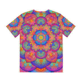 Psychedelic Metatrons Cube Mandala - Men's Polyester Tee