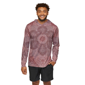 Red Sacred Geometry Men's Sun Hoodie