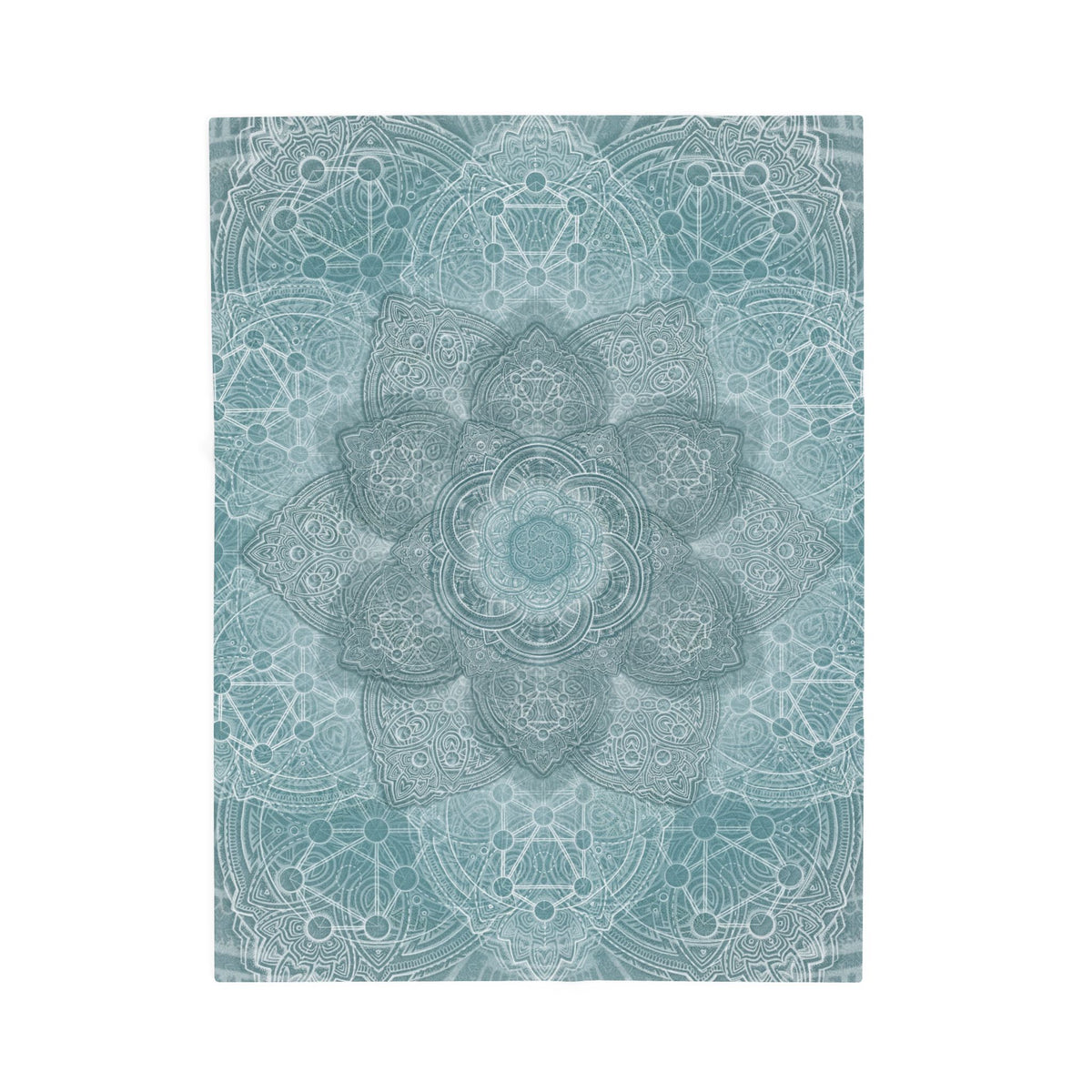 Blue Sacred Geometry Velveteen Plush Blanket